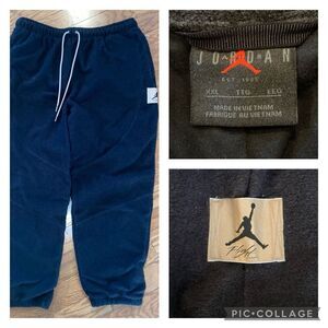 Jordan Flight Fleece Jogger Sweatpants Black Men’s 2XL Wool Blend Zipper Pocket